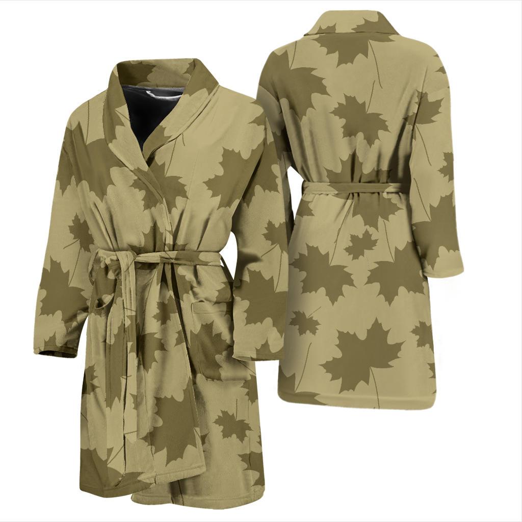 Maple Leaf Pattern Print Design 01 Men Bathrobe-JORJUNE.COM