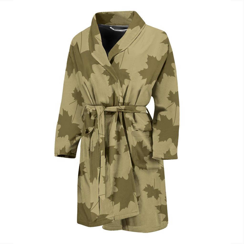 Maple Leaf Pattern Print Design 01 Men Bathrobe-JORJUNE.COM