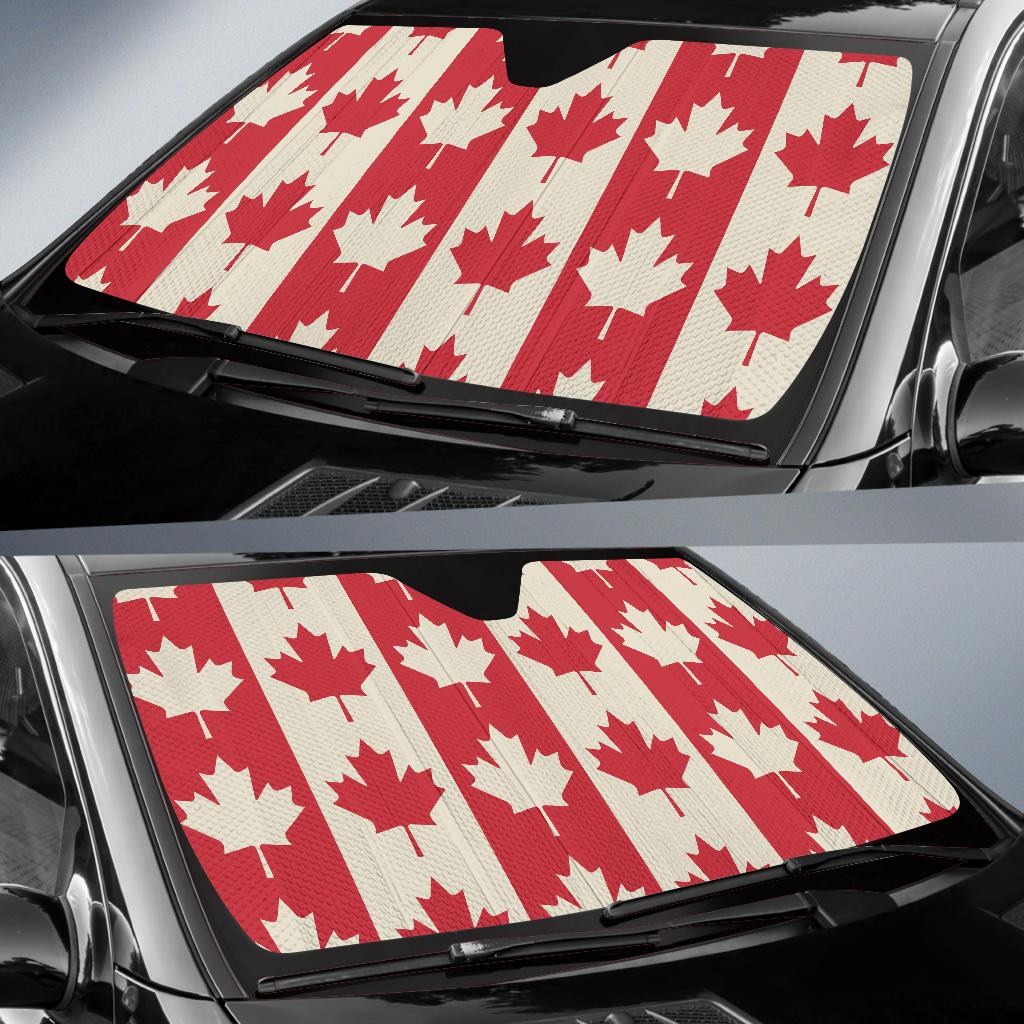 Maple Leaf Pattern Print Design 02 Car Sun Shades-JORJUNE.COM