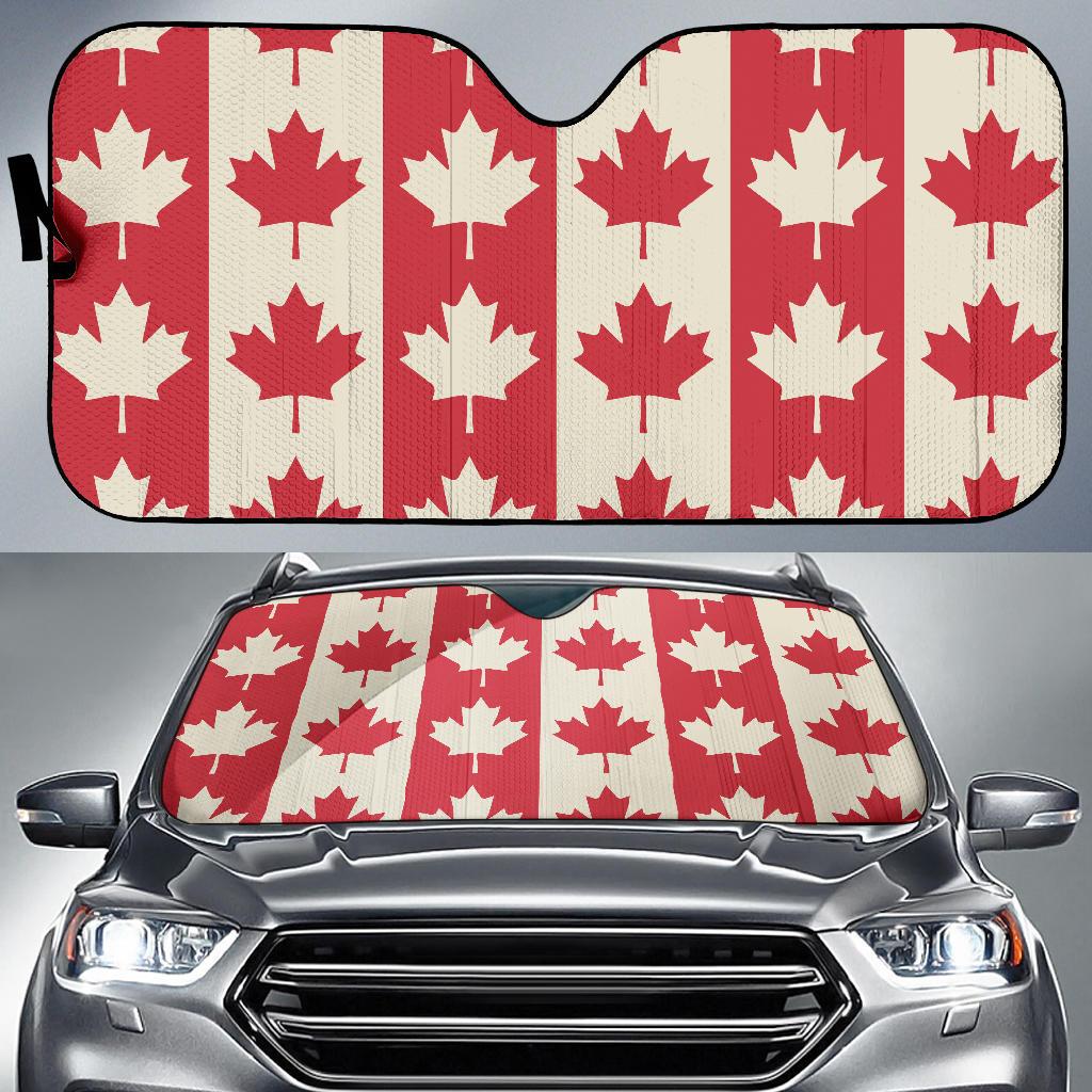Maple Leaf Pattern Print Design 02 Car Sun Shades-JORJUNE.COM