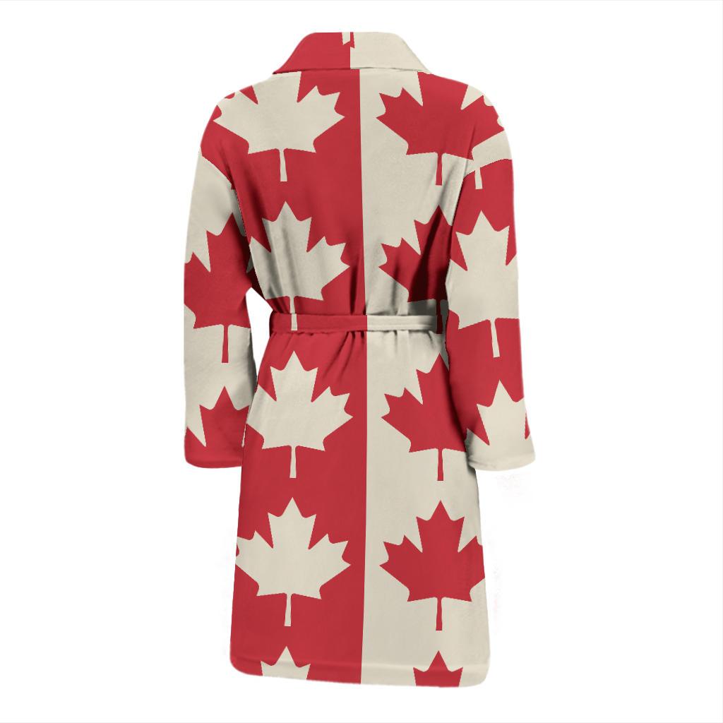 Maple Leaf Pattern Print Design 02 Men Bathrobe-JORJUNE.COM