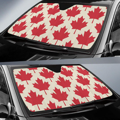 Maple Leaf Pattern Print Design 03 Car Sun Shades-JORJUNE.COM