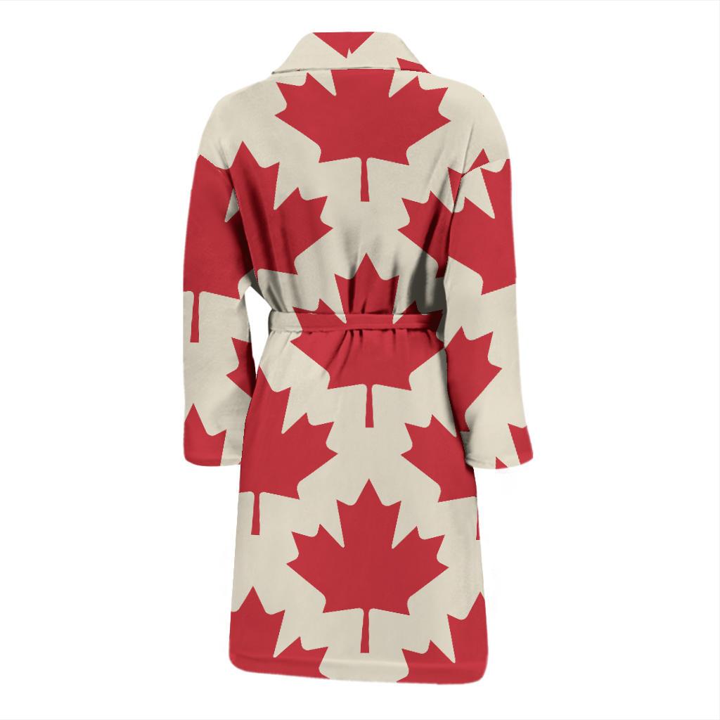 Maple Leaf Pattern Print Design 03 Men Bathrobe-JORJUNE.COM