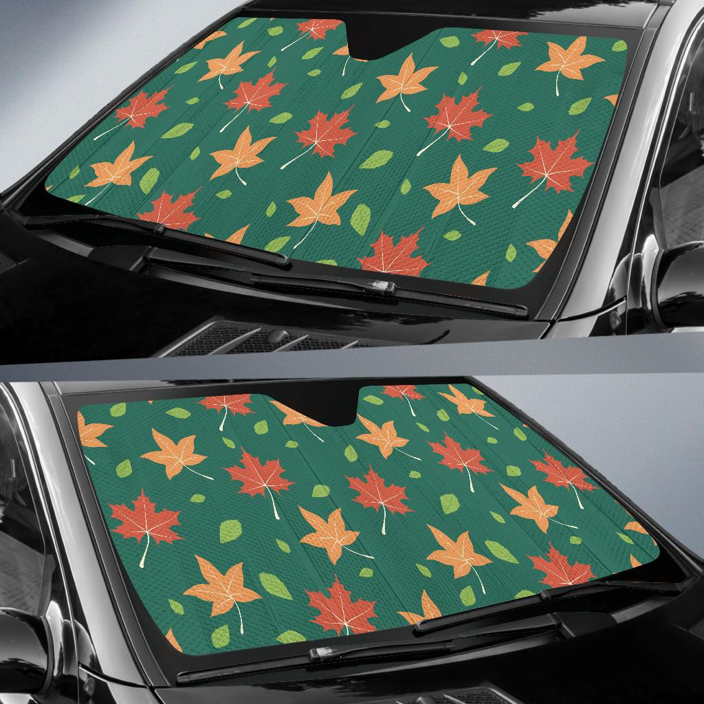 Maple Leaf Pattern Print Design 04 Car Sun Shades-JORJUNE.COM