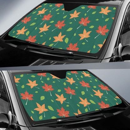 Maple Leaf Pattern Print Design 04 Car Sun Shades-JORJUNE.COM