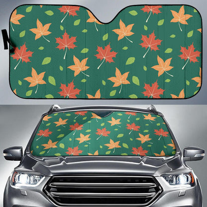 Maple Leaf Pattern Print Design 04 Car Sun Shades-JORJUNE.COM