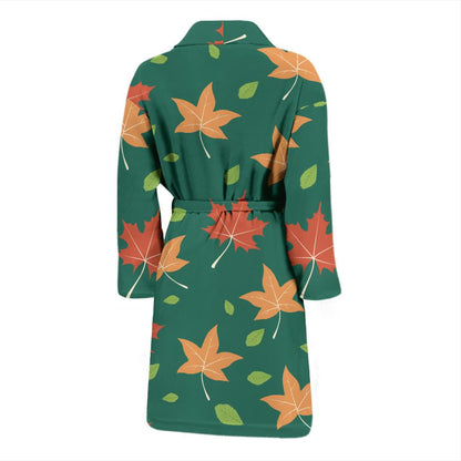 Maple Leaf Pattern Print Design 04 Men Bathrobe-JORJUNE.COM