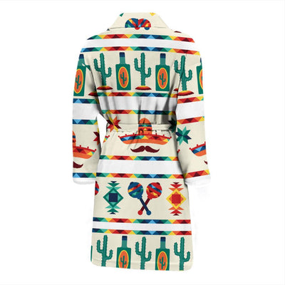 Maracas Mexican Pattern Print Design 01 Men Bathrobe-JORJUNE.COM