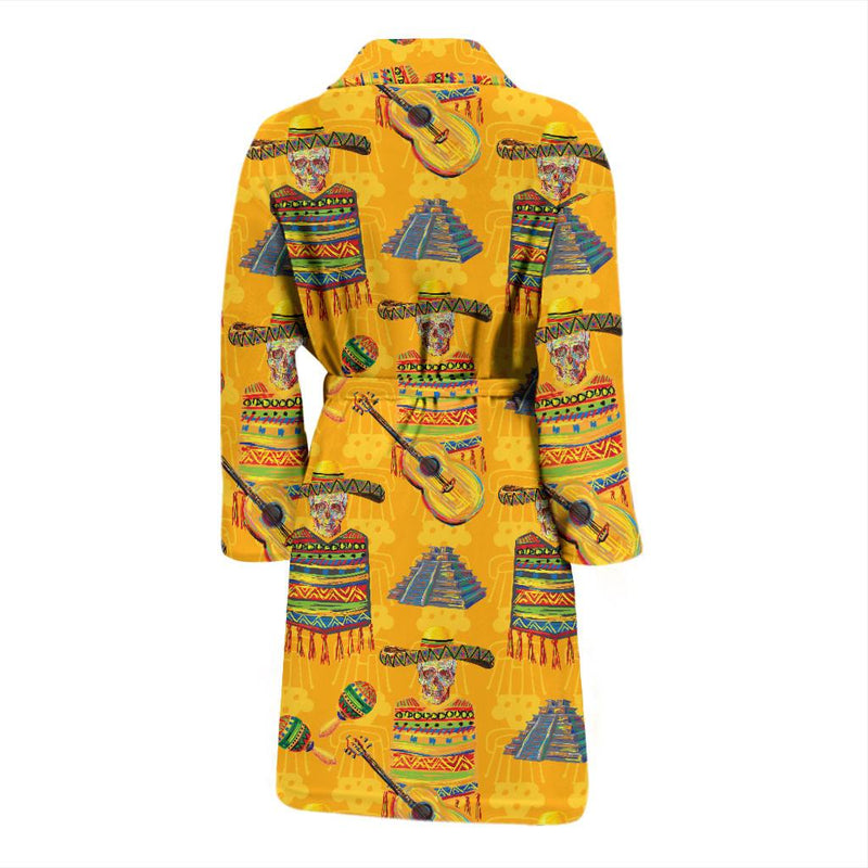 Maracas Mexican Style Pattern Print Design 02 Men Bathrobe-JORJUNE.COM