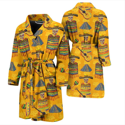 Maracas Mexican Style Pattern Print Design 02 Men Bathrobe-JORJUNE.COM