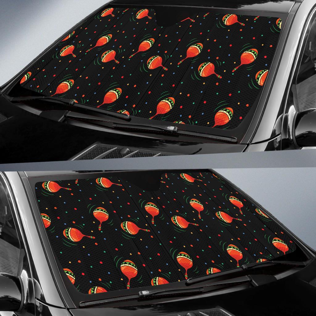 Maracas Pattern Print Design 03 Car Sun Shades-JORJUNE.COM
