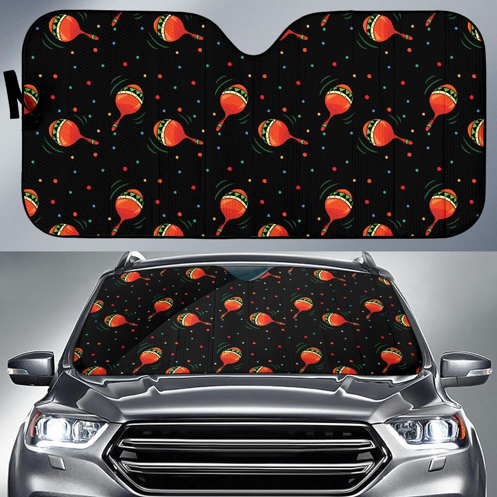 Maracas Pattern Print Design 03 Car Sun Shades-JORJUNE.COM
