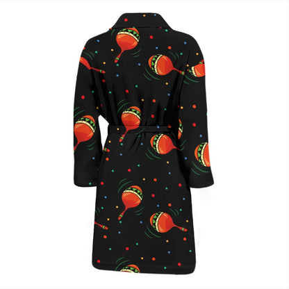 Maracas Pattern Print Design 03 Men Bathrobe-JORJUNE.COM
