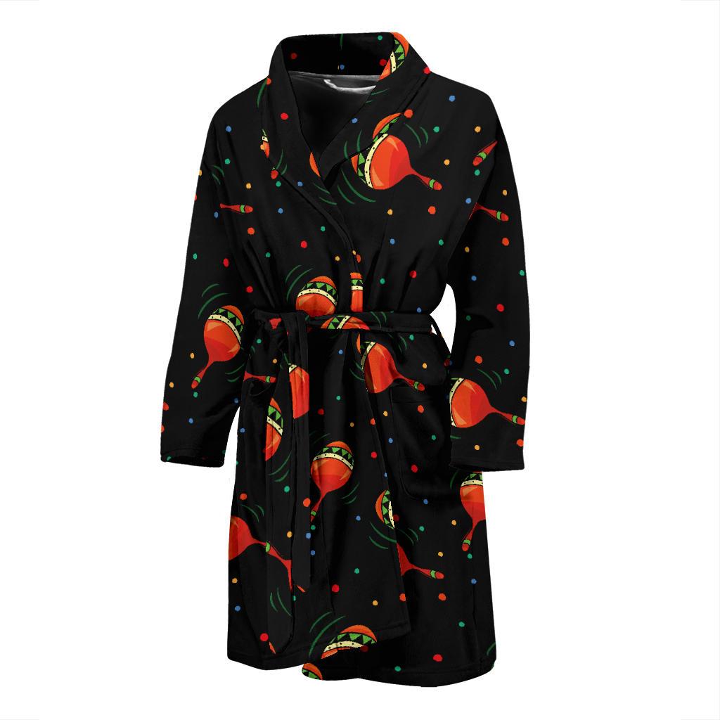 Maracas Pattern Print Design 03 Men Bathrobe-JORJUNE.COM