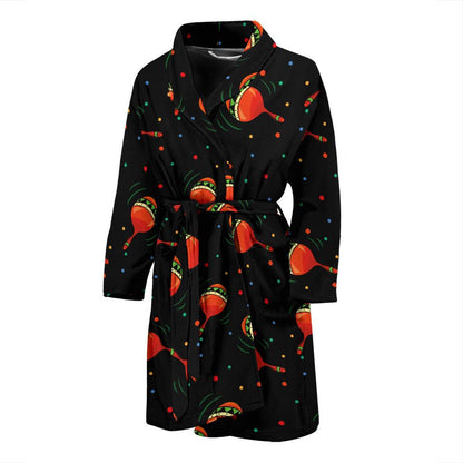 Maracas Pattern Print Design 03 Men Bathrobe-JORJUNE.COM