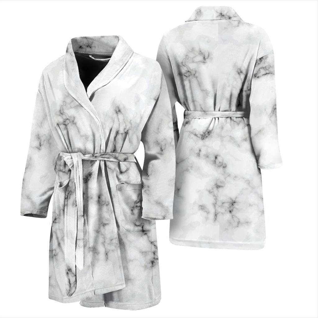 Marble Pattern Print Design 01 Men Bathrobe-JORJUNE.COM