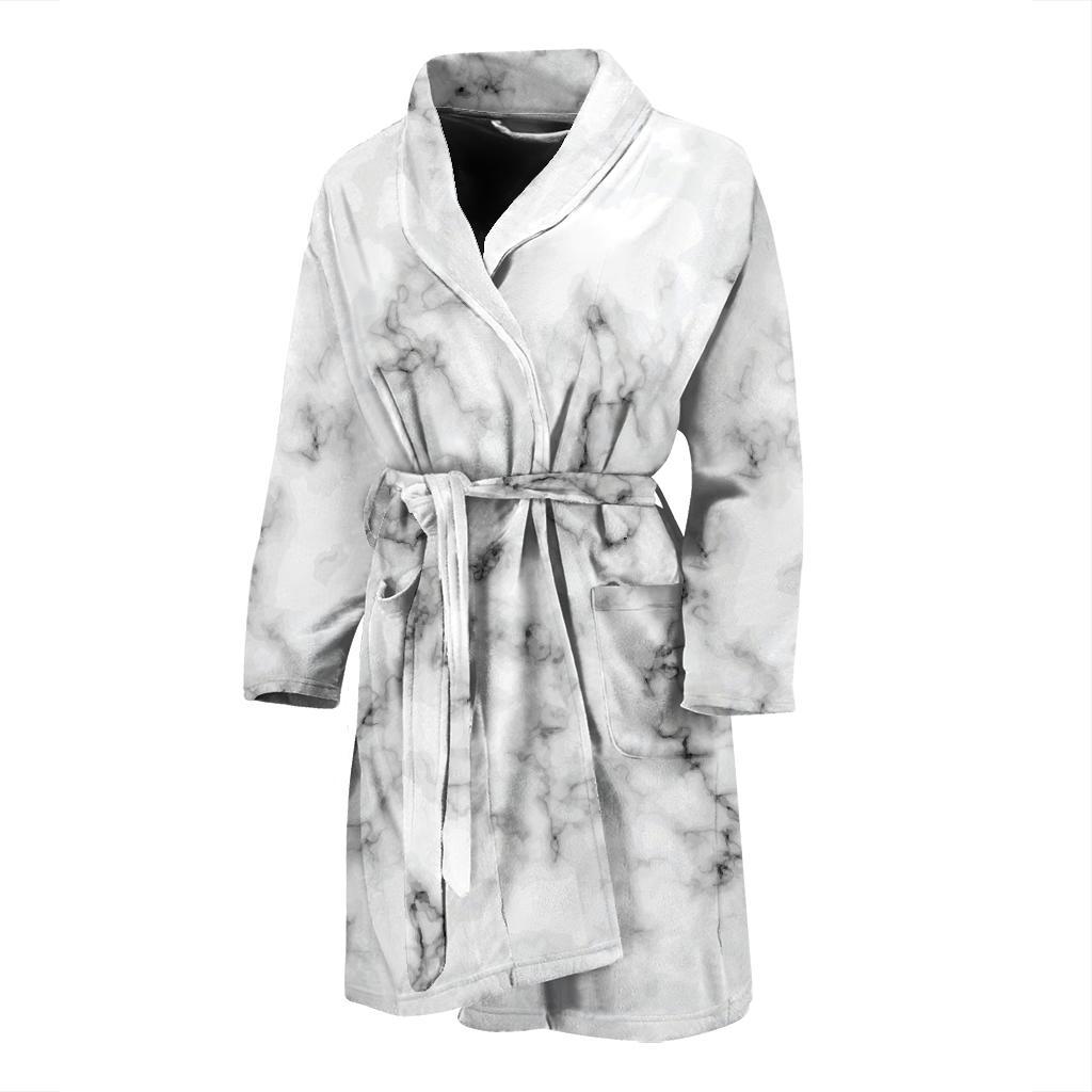 Marble Pattern Print Design 01 Men Bathrobe-JORJUNE.COM