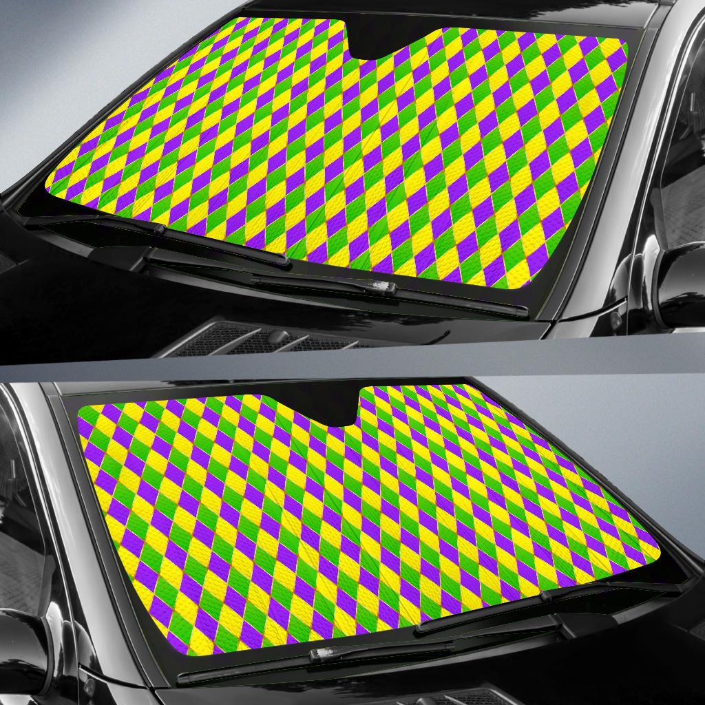 Mardi Gras Pattern Print Design 01 Car Sun Shades-JORJUNE.COM