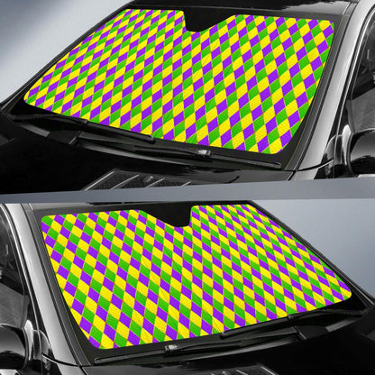 Mardi Gras Pattern Print Design 01 Car Sun Shades-JORJUNE.COM