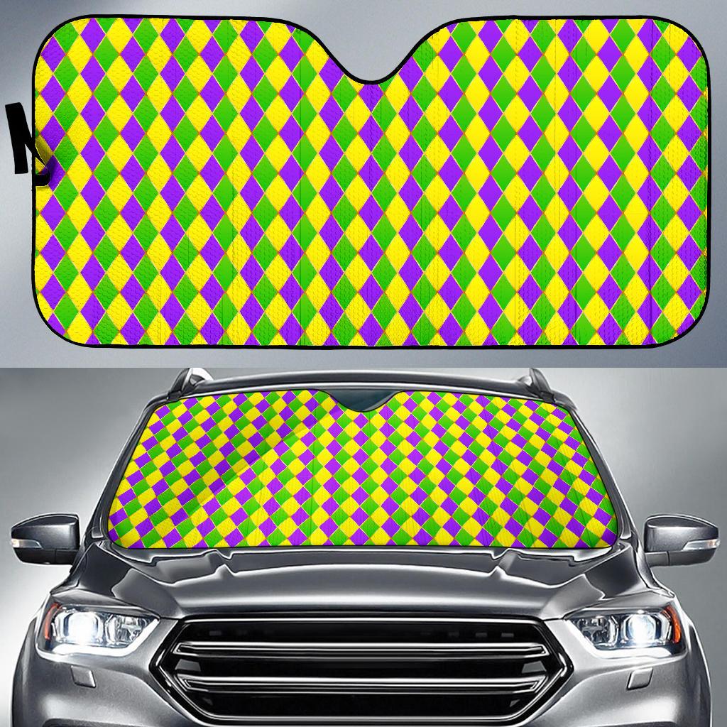 Mardi Gras Pattern Print Design 01 Car Sun Shades-JORJUNE.COM