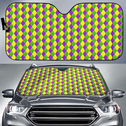 Mardi Gras Pattern Print Design 01 Car Sun Shades-JORJUNE.COM