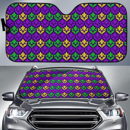 Mardi Gras Pattern Print Design 02 Car Sun Shades-JORJUNE.COM