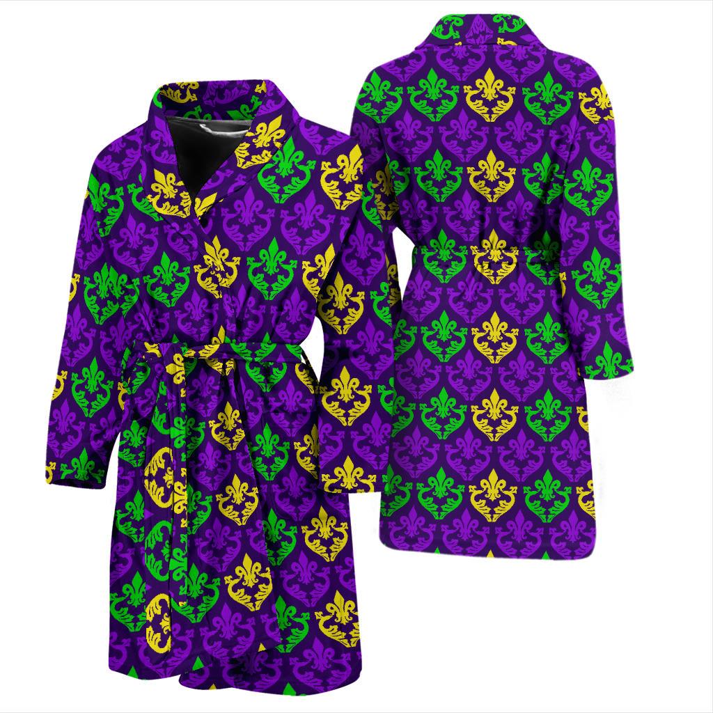 Mardi Gras Pattern Print Design 02 Men Bathrobe-JORJUNE.COM