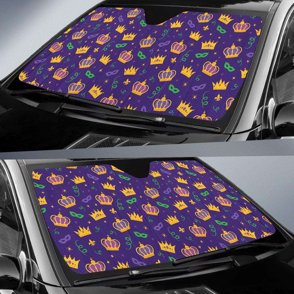 Mardi Gras Pattern Print Design 03 Car Sun Shades-JORJUNE.COM