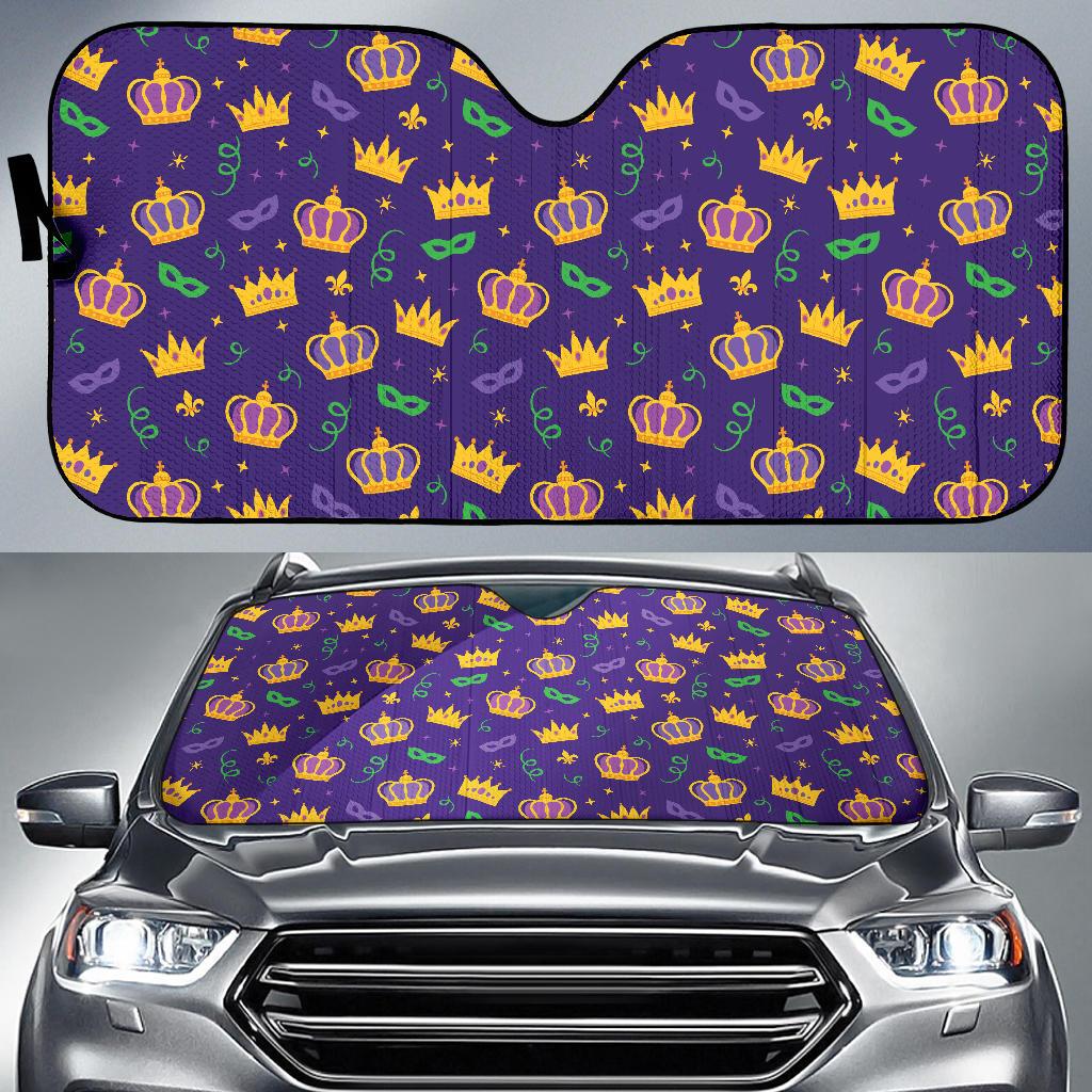 Mardi Gras Pattern Print Design 03 Car Sun Shades-JORJUNE.COM
