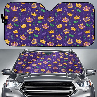 Mardi Gras Pattern Print Design 03 Car Sun Shades-JORJUNE.COM