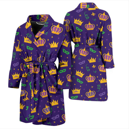 Mardi Gras Pattern Print Design 03 Men Bathrobe-JORJUNE.COM