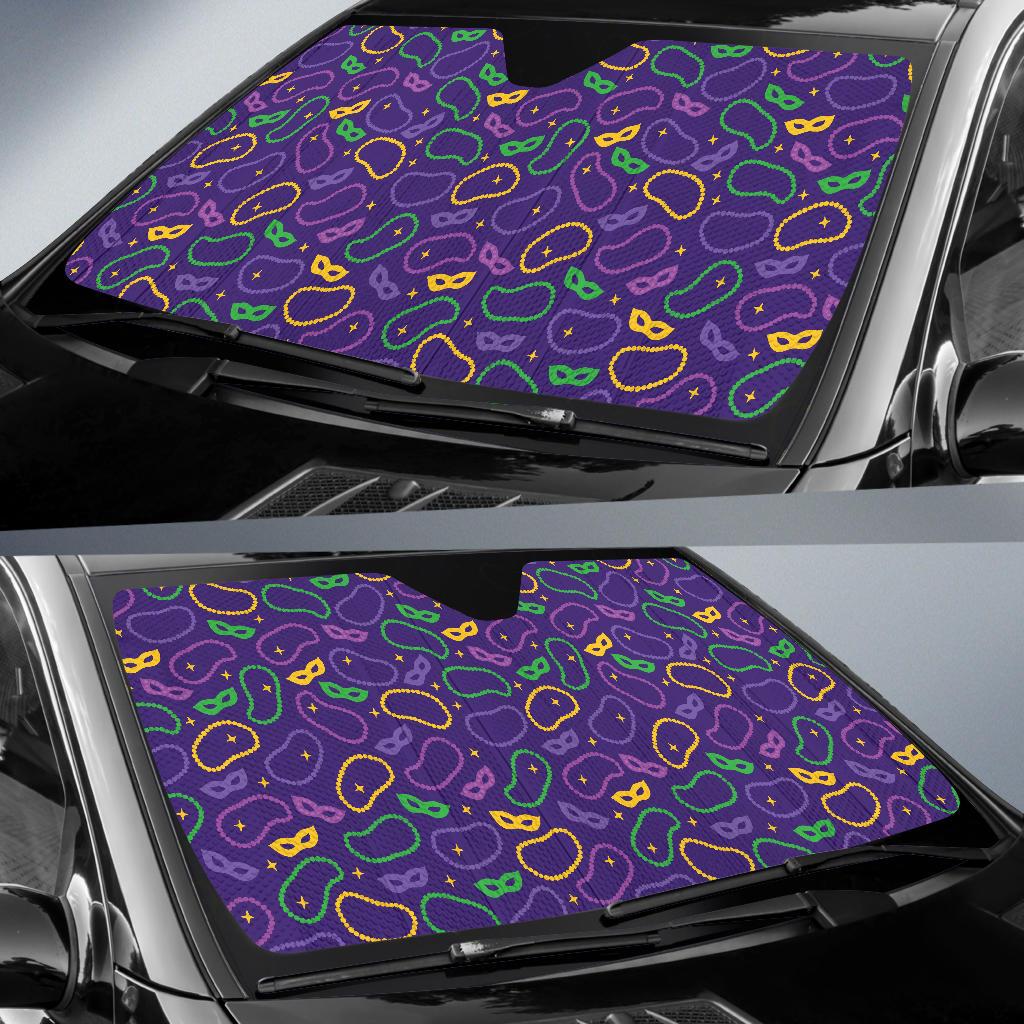 Mardi Gras Pattern Print Design 04 Car Sun Shades-JORJUNE.COM