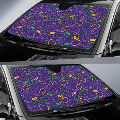 Mardi Gras Pattern Print Design 04 Car Sun Shades-JORJUNE.COM