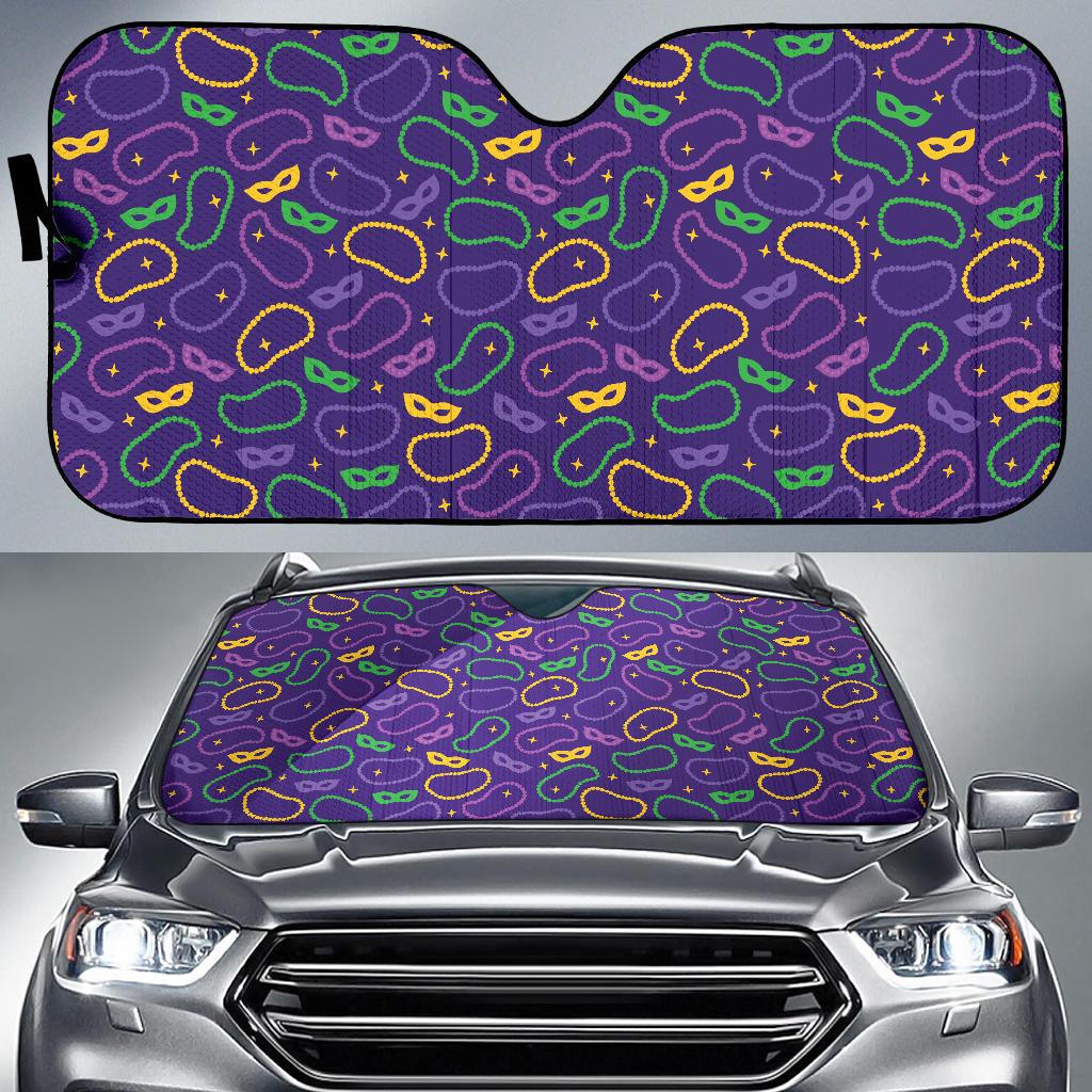 Mardi Gras Pattern Print Design 04 Car Sun Shades-JORJUNE.COM
