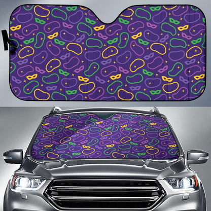Mardi Gras Pattern Print Design 04 Car Sun Shades-JORJUNE.COM