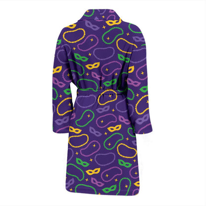 Mardi Gras Pattern Print Design 04 Men Bathrobe-JORJUNE.COM