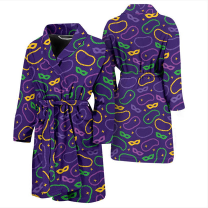 Mardi Gras Pattern Print Design 04 Men Bathrobe-JORJUNE.COM