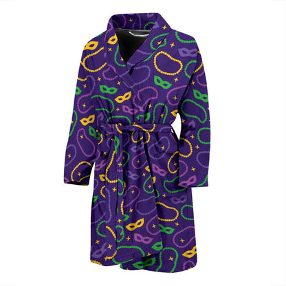 Mardi Gras Pattern Print Design 04 Men Bathrobe-JORJUNE.COM