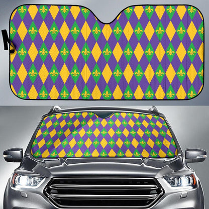 Mardi Gras Pattern Print Design 05 Car Sun Shades-JORJUNE.COM