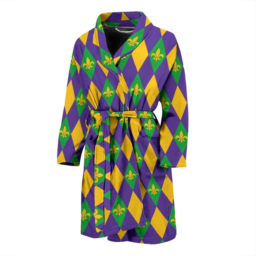 Mardi Gras Pattern Print Design 05 Men Bathrobe-JORJUNE.COM