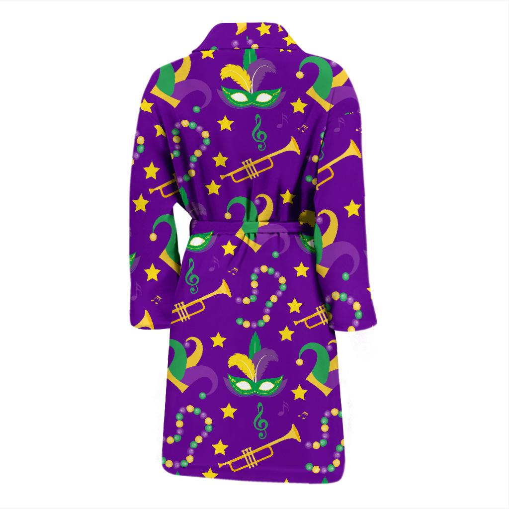 Mardi Gras Pattern Print Design 06 Men Bathrobe-JORJUNE.COM