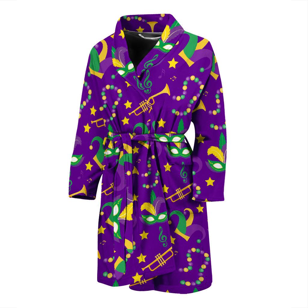 Mardi Gras Pattern Print Design 06 Men Bathrobe-JORJUNE.COM