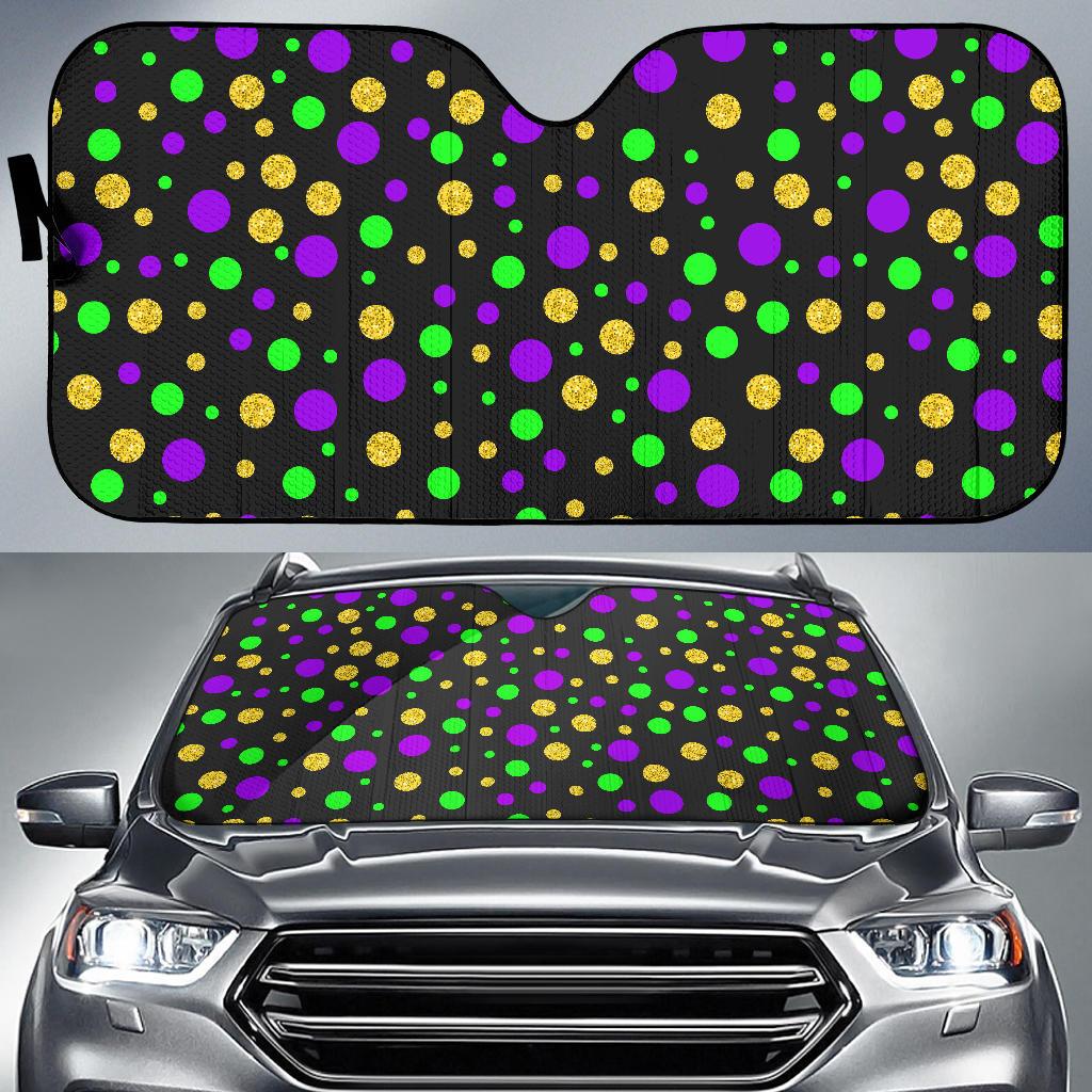 Mardi Gras Pattern Print Design 07 Car Sun Shades-JORJUNE.COM