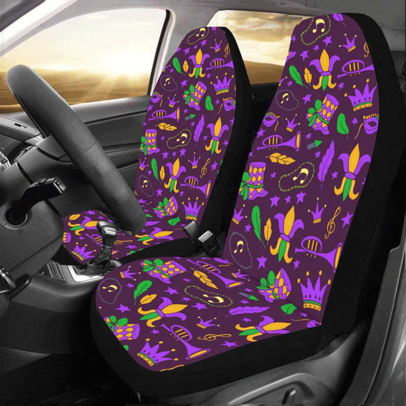 Mardi Gras Pattern Print Design 08 Car Seat Covers (Set of 2)-JORJUNE.COM