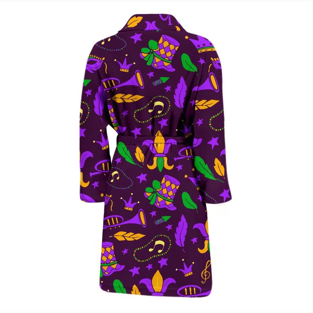 Mardi Gras Pattern Print Design 08 Men Bathrobe-JORJUNE.COM