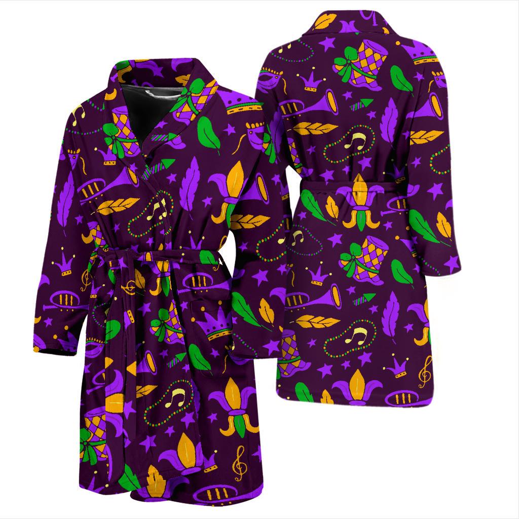 Mardi Gras Pattern Print Design 08 Men Bathrobe-JORJUNE.COM