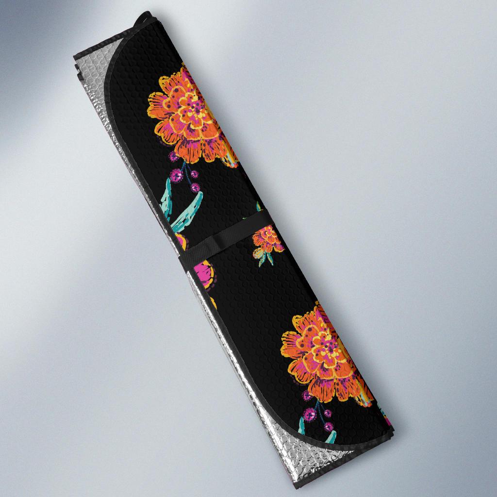 Marigold Pattern Print Design 01 Car Sun Shades-JORJUNE.COM