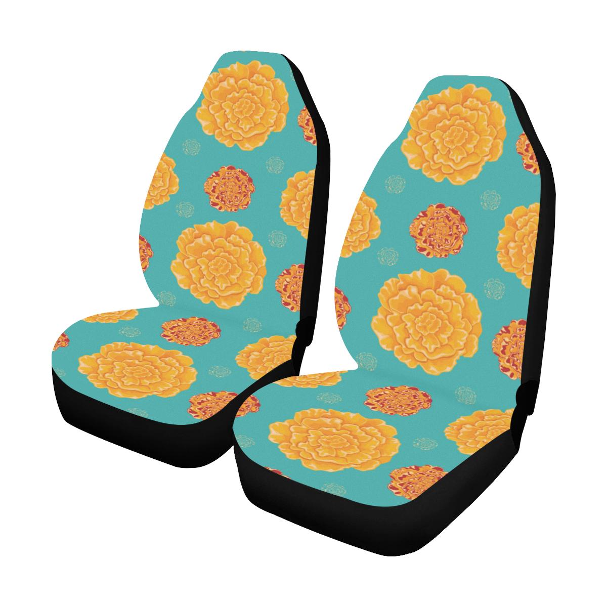 Marigold Pattern Print Design 02 Car Seat Covers (Set of 2)-JORJUNE.COM