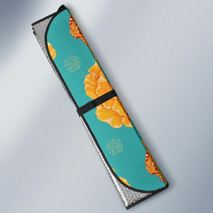 Marigold Pattern Print Design 02 Car Sun Shades-JORJUNE.COM