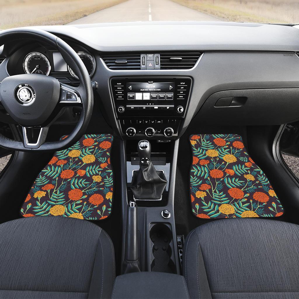 Marigold Pattern Print Design MR01 Car Floor Mats-JORJUNE.COM